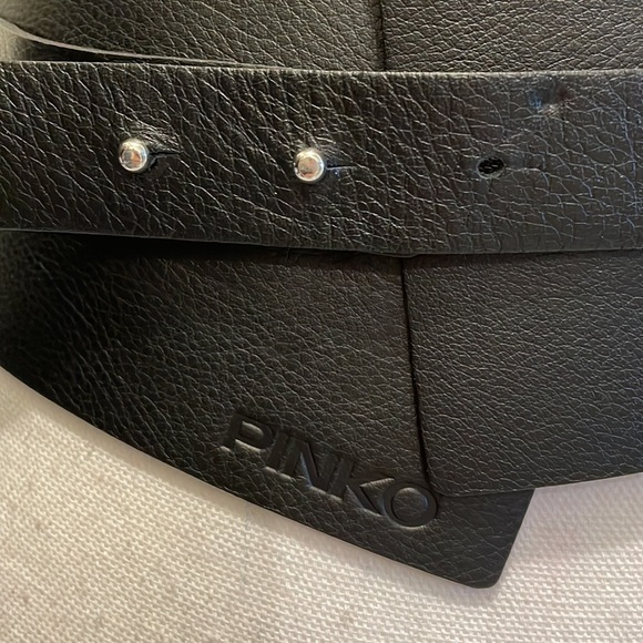 Pinko Wide Black Belt with Silver Studs main image 7